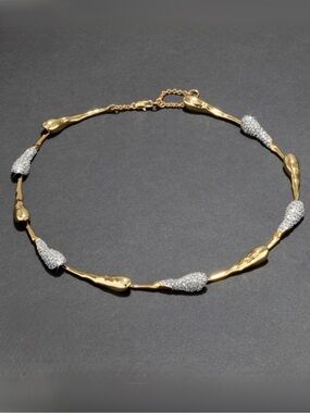 ALEXIS BITTAR Crystal Teardrop Riviera Necklace Two Tone Solanales MY15